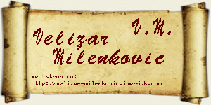 Velizar Milenković vizit kartica